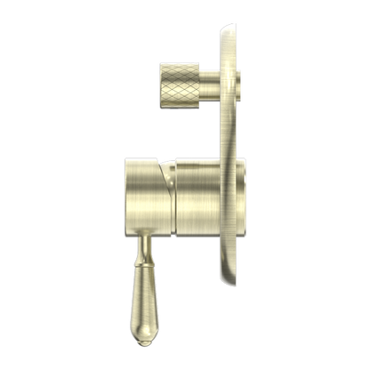 Nero York Shower Mixer With Divertor Metal Lever AGED BRASS