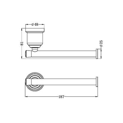 Nero York Toilet Roll Holder Matte Black - NR6986MB