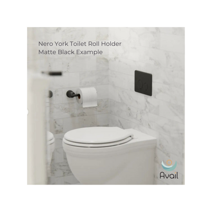 Nero York Toilet Roll Holder Matte Black - NR6986MB