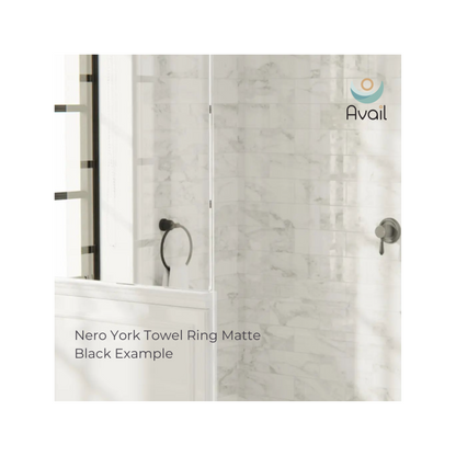 Nero York Towel Ring Matte Black - NR6980MB