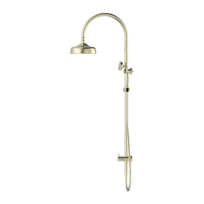 Nero York Twin Shower With Metal Hand Shower Aged Brass