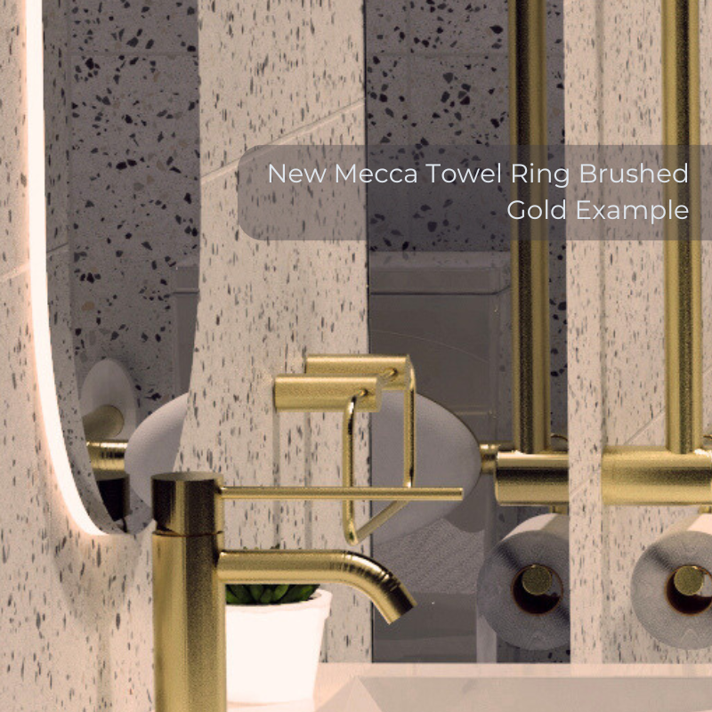 New Mecca Towel Ring Brushed Gold - NR2380aBG