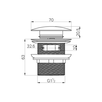 Pop Up Bath Waste 40mm With Overflow Brushed Bronze - NRA710BZ