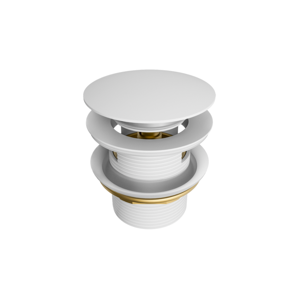 Pop Up Bath Waste 40mm With Overflow Matte White - NRA710MW