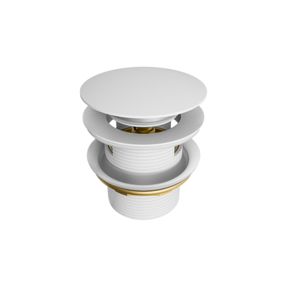 Pop Up Bath Waste 40mm With Overflow Matte White - NRA710MW