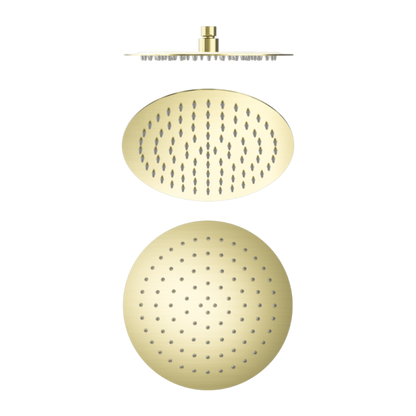 ROUND 250MM STAINLESS STEEL SHOWER HEAD 4 STAR RATING BRUSHED GOLD