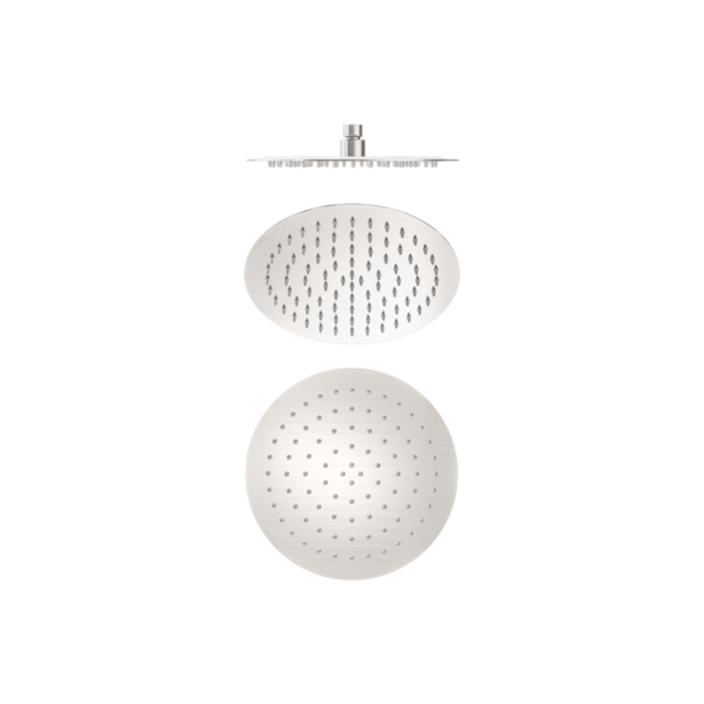 ROUND 250MM  STAINLESS STEEL SHOWER HEAD 4 STAR RATING BRUSHED NICKEL