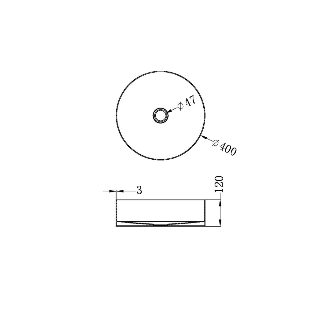 Round 400mm Stainless Steel Basin Brushed Gold - NRB401rBG