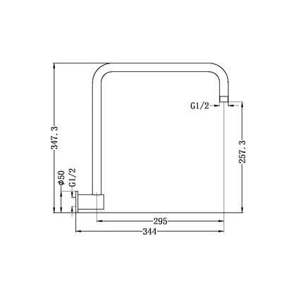 ROUND SWIVEL SHOWER ARM GUN METAL