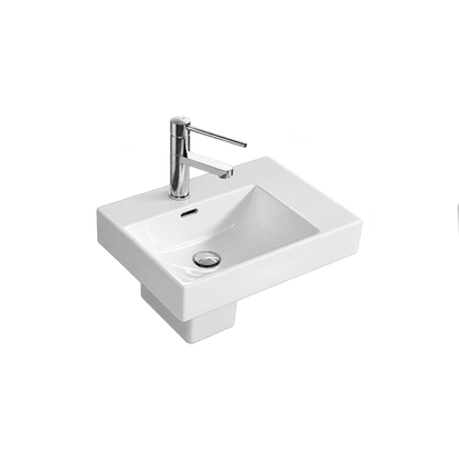 Reno Ceramic Care Shelf Basin Suits SDA 600 x 440 x 110mm Left Hand Bowl Gloss White - BEN-RENO-LHB