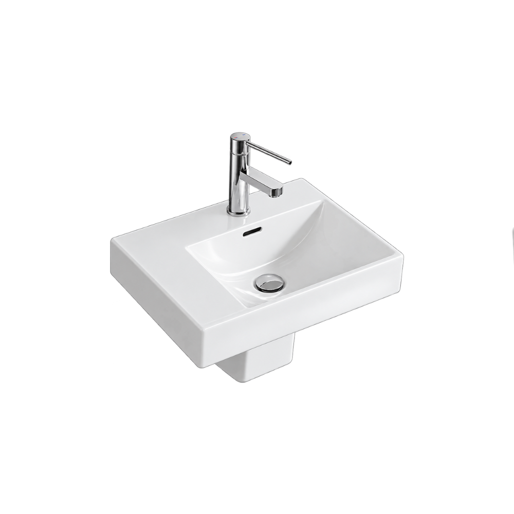 Reno Ceramic Care Shelf Basin Suits SDA 600 x 440 x 110mm Right Hand Bowl Gloss White - BEN-RENO-RHB