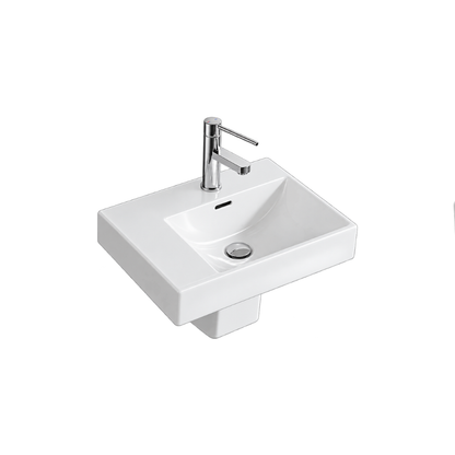 Reno Ceramic Care Shelf Basin Suits SDA 600 x 440 x 110mm Right Hand Bowl Gloss White - BEN-RENO-RHB