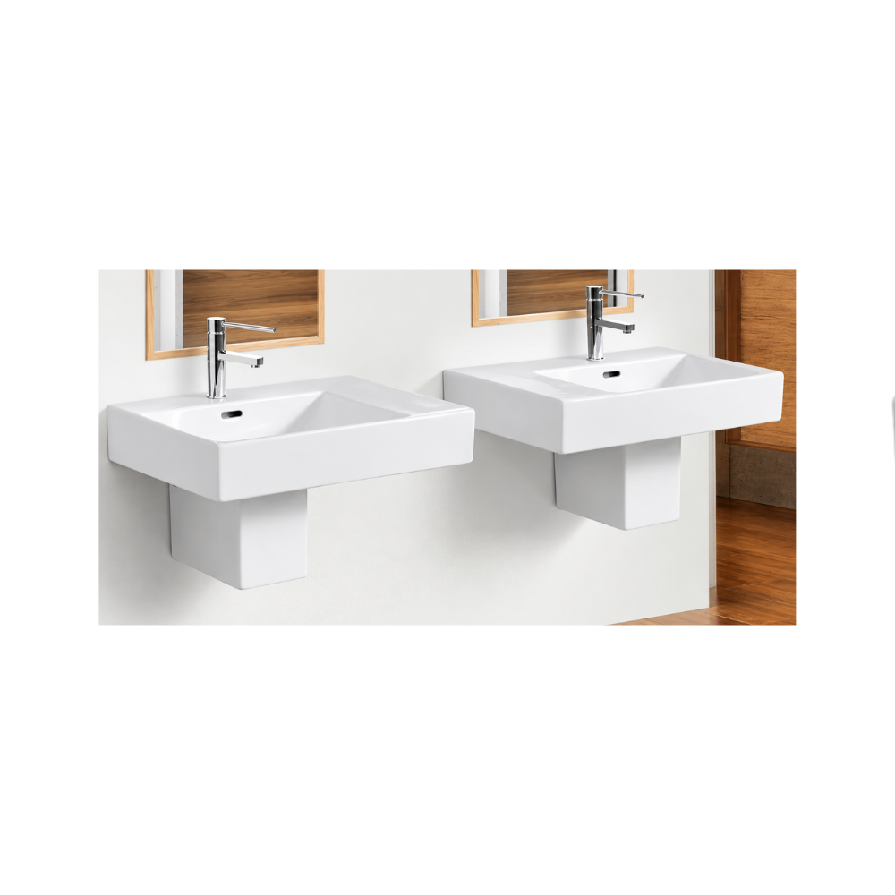 Reno Ceramic Care Shelf Basin Suits SDA 600 x 440 x 110mm Left Hand Bowl Gloss White - BEN-RENO-LHB
