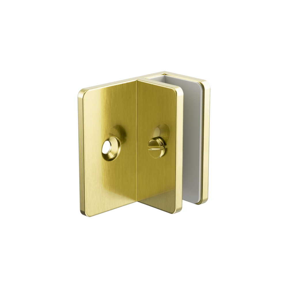 Shower F Bracket 10mm Glass Brushed Gold - NRSH202aBG