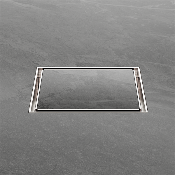 SQUARE 130MM TILE INSERT FLOOR WASTE 80MM OUTLET BRUSHED NICKEL