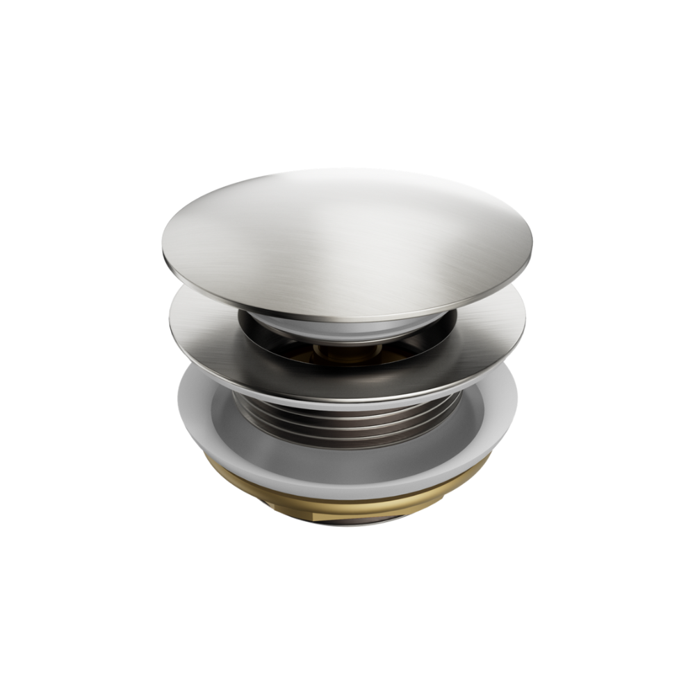 Short Pop Up Bath Waste 40mm Without Overflow Brushed Nickel - NRA709BN