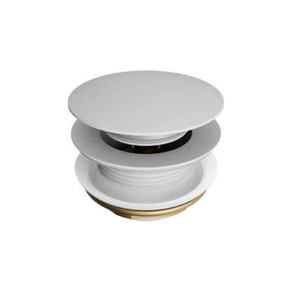 Short Pop Up Bath Waste 40mm Without Overflow Matte White - NRA709MW