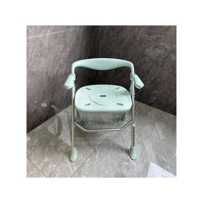 Shower Chair and Bathroom Commode Portable Lightweight Fold Up Aluminum 150kg - S03C3
