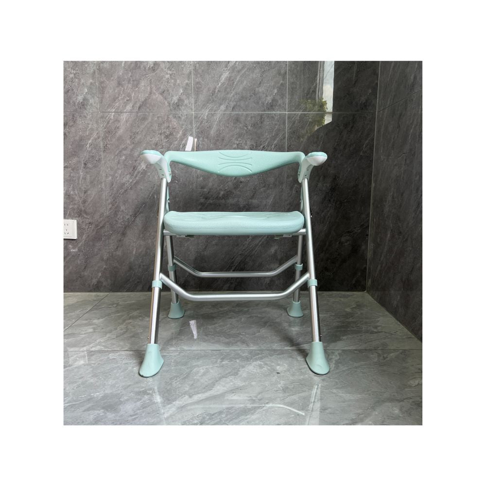 Shower Chair and Bathroom Commode Portable Lightweight Fold Up Aluminum 150kg - S03C3