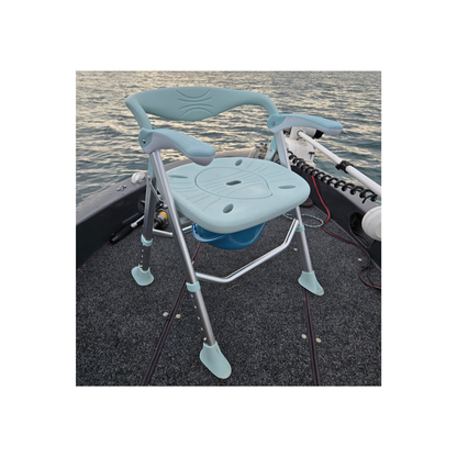 Shower Chair and Bathroom Commode Portable Lightweight Fold Up Aluminum 150kg - S03C3
