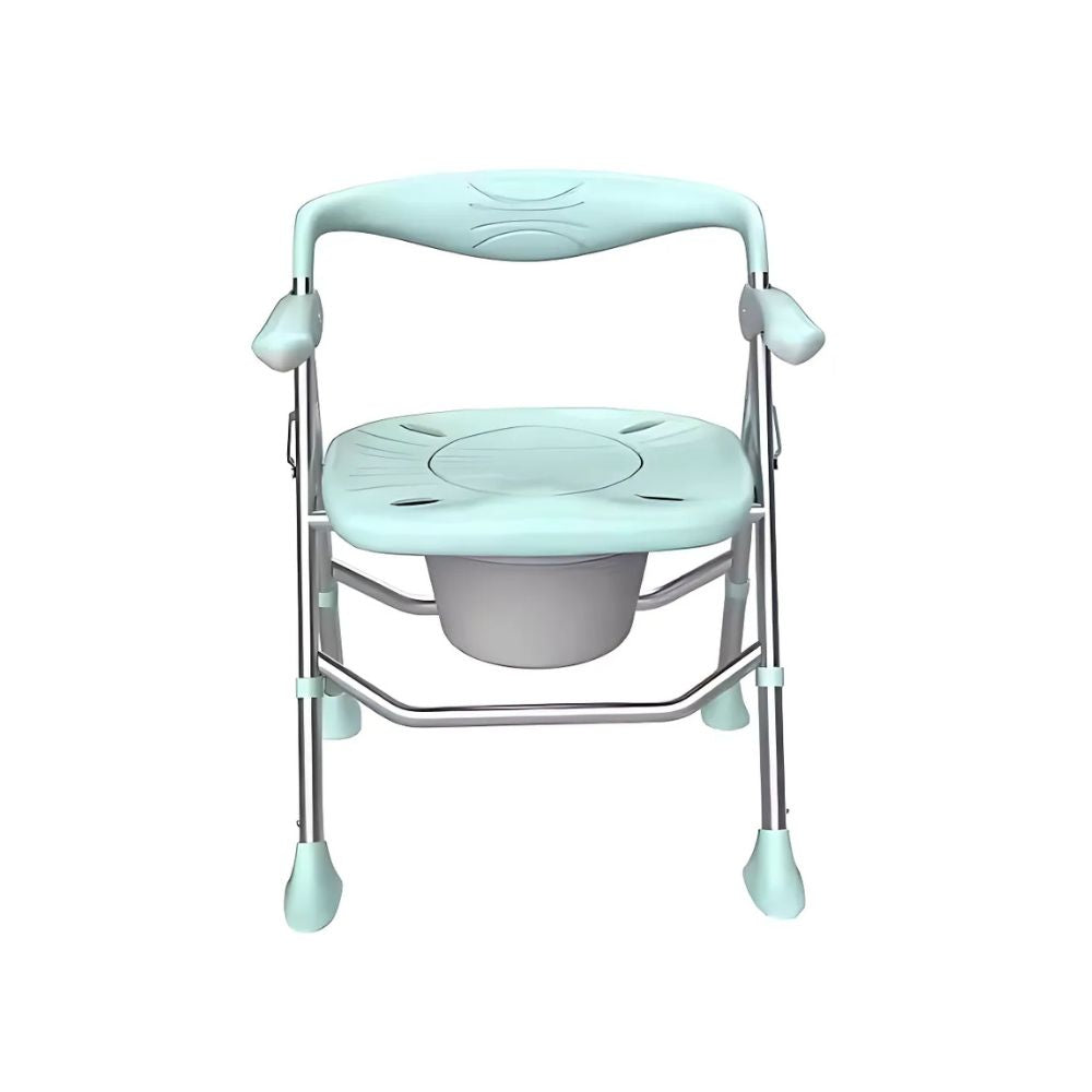 Shower Chair and Bathroom Commode Portable Lightweight Fold Up Aluminum 150kg - S03C3