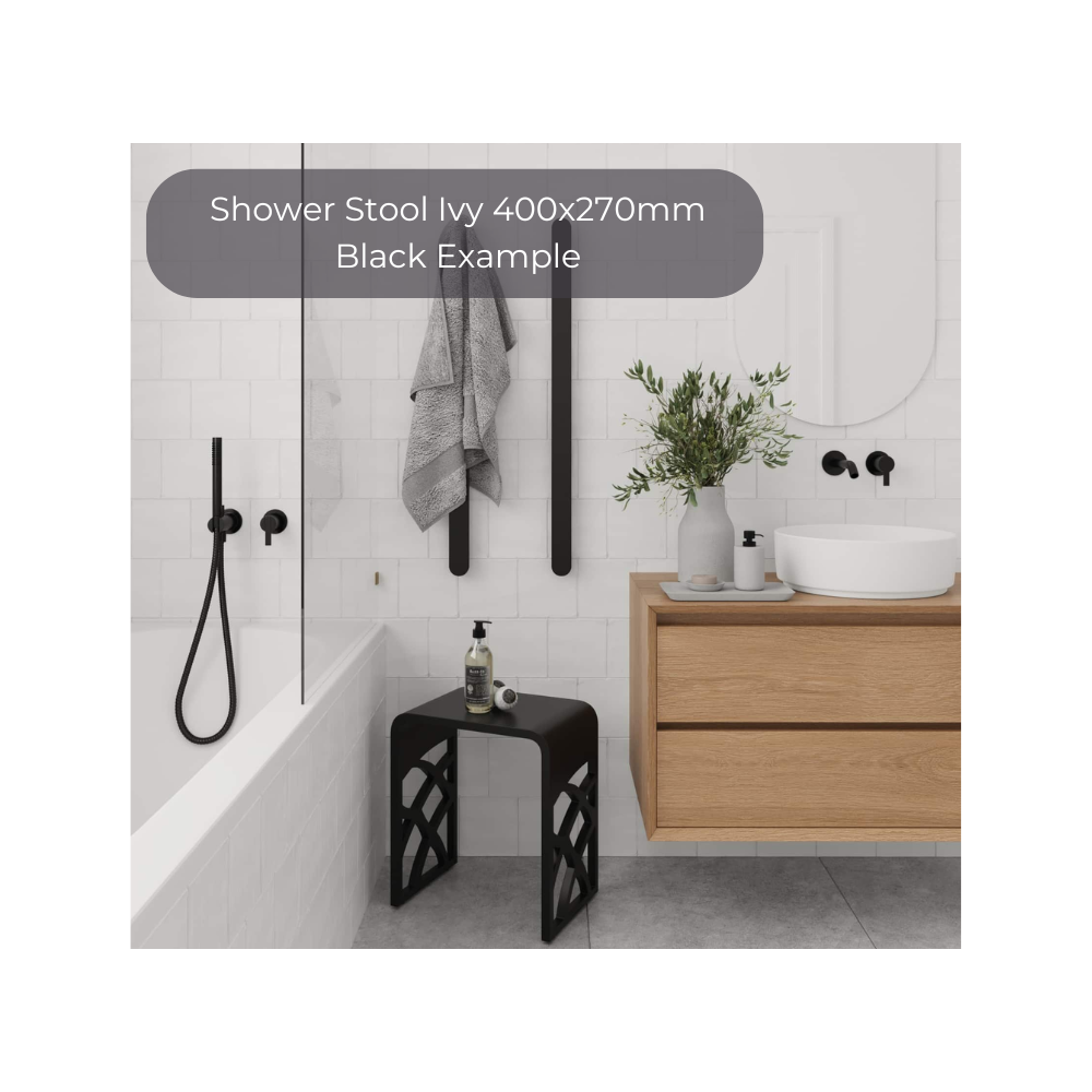 Shower Stool Ivy 400x270mm - Black - IS4027B