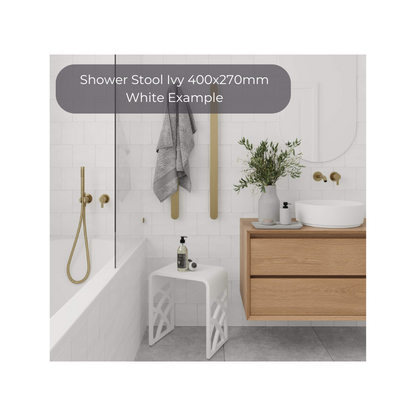 Ivy Shower Stool 400x270mm - White - IS4027W