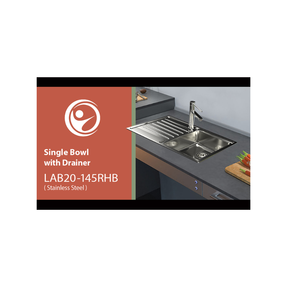 Sink & Drainer Care Single - Right Hand Bowl - LAB20-145-RHB