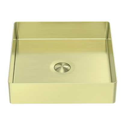 Square 400mm Stainless Steel Basin Brushed Gold - NRB401sBG