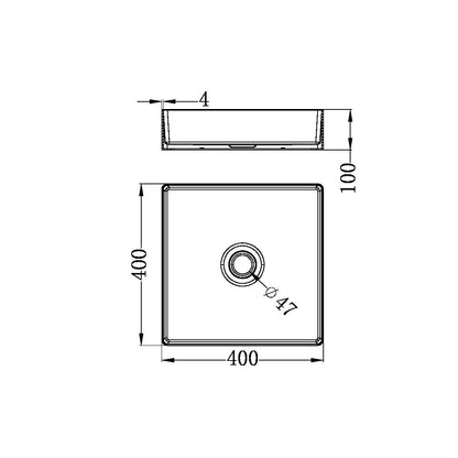 Square 400mm Stainless Steel Basin Graphite - NRB401sGR