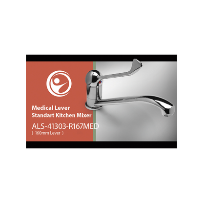 Standard Sink Mixer with Medical Handle Chrome - ALS-41303-R167MED