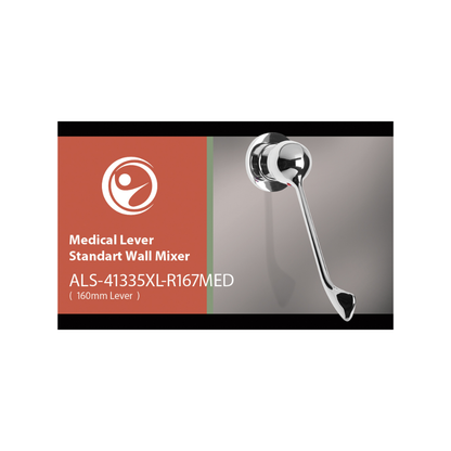 Standard Wall Mixer With Medical Handle Chrome - ALS-41335XL-R167MED