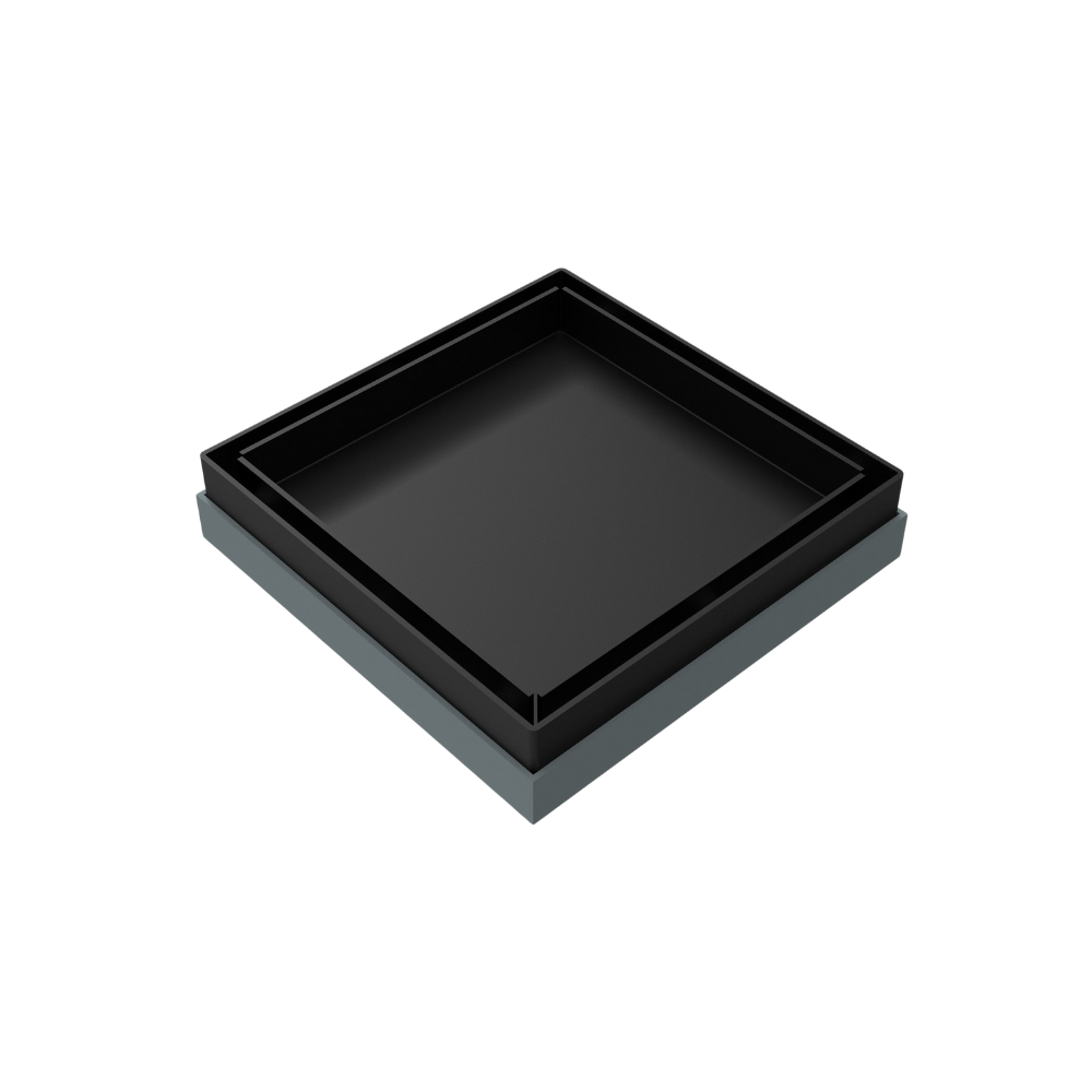 Tile Insert Floor Waste 100mm Outlet Matte Black - NRFW002MB