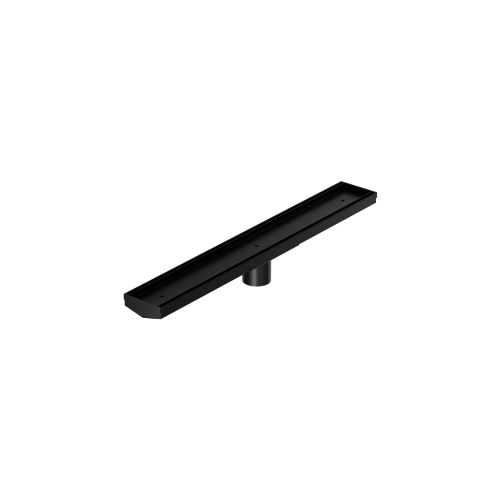 Tile Insert V Channel 600x82mm Floor Grate 50mm Outlet Matte Black - NRFG006HSMB