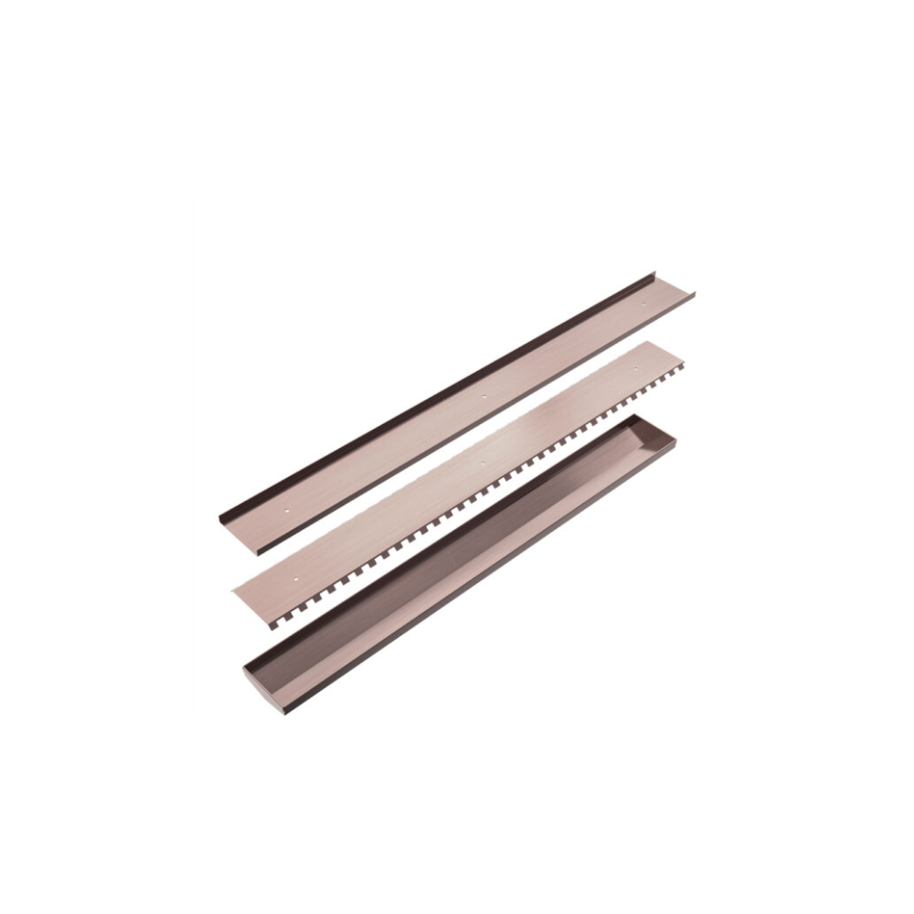 Tile Insert V Channel 900x106mm Floor Grate 80mm Outlet Brushed Bronze - NRFG003HSBZ