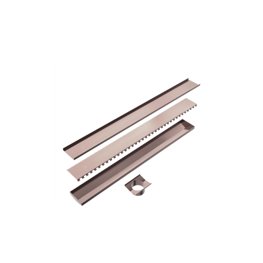 Tile Insert V Channel 900x106mm Floor Grate 80mm Outlet Brushed Bronze - NRFG003HSBZ