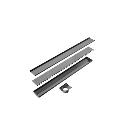 Tile Insert V Channel 900x106mm Floor Grate 80mm Outlet Gun Metal - NRFG003HSGM
