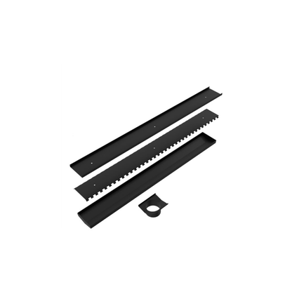 Tile Insert V Channel 900x106mm Floor Grate 80mm Outlet Matte Black - NRFG003HSMB