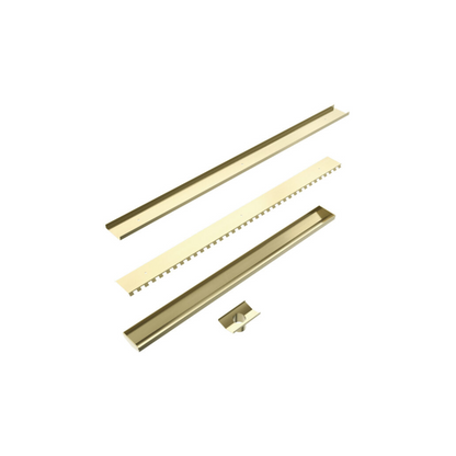Tile Insert V Channel 900x106mm Floor Grate 90mm Outlet Brushed Gold - NRFG001HSBG