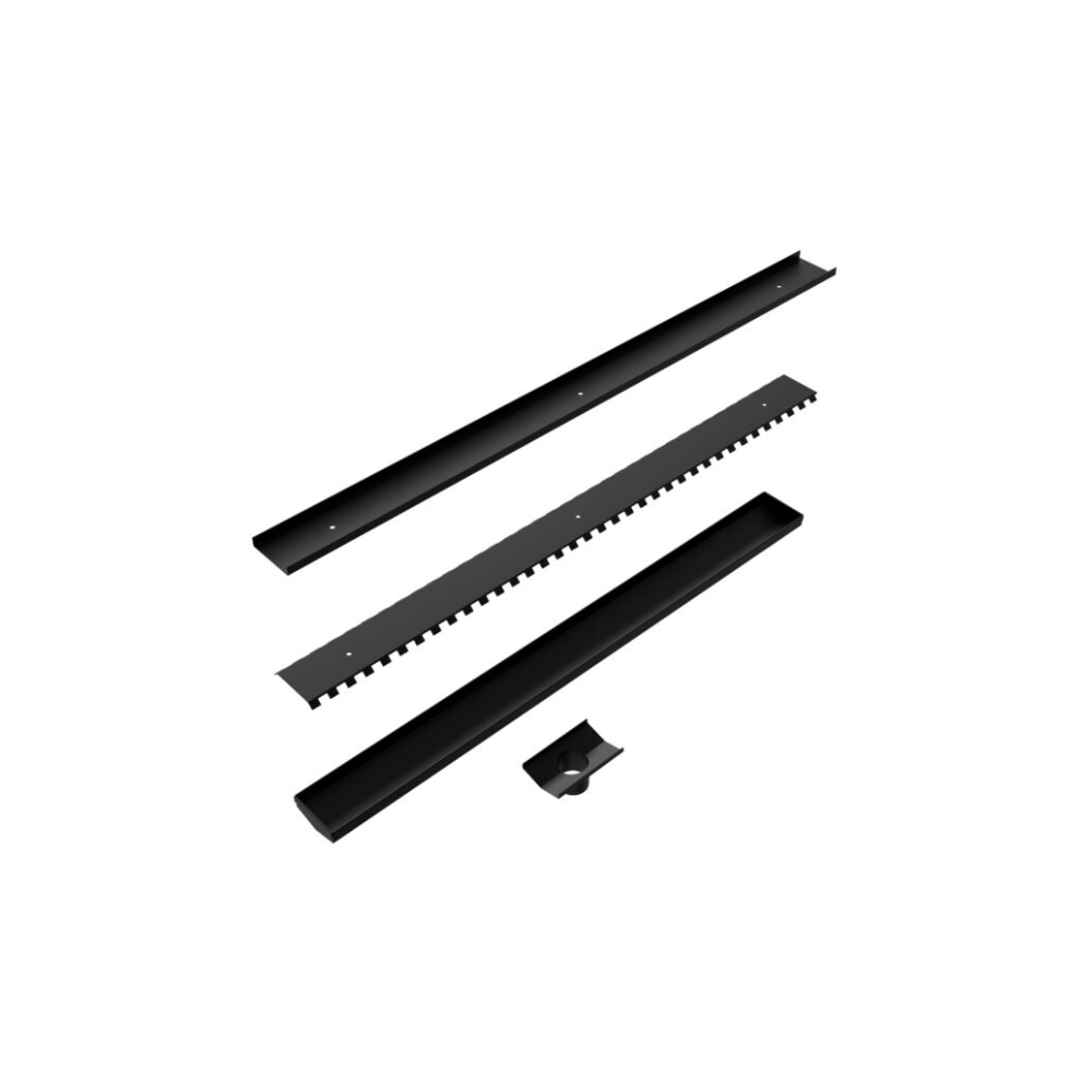 Tile Insert V Channel 900x106mm Floor Grate 90mm Outlet Matte Black - NRFG001HSMB