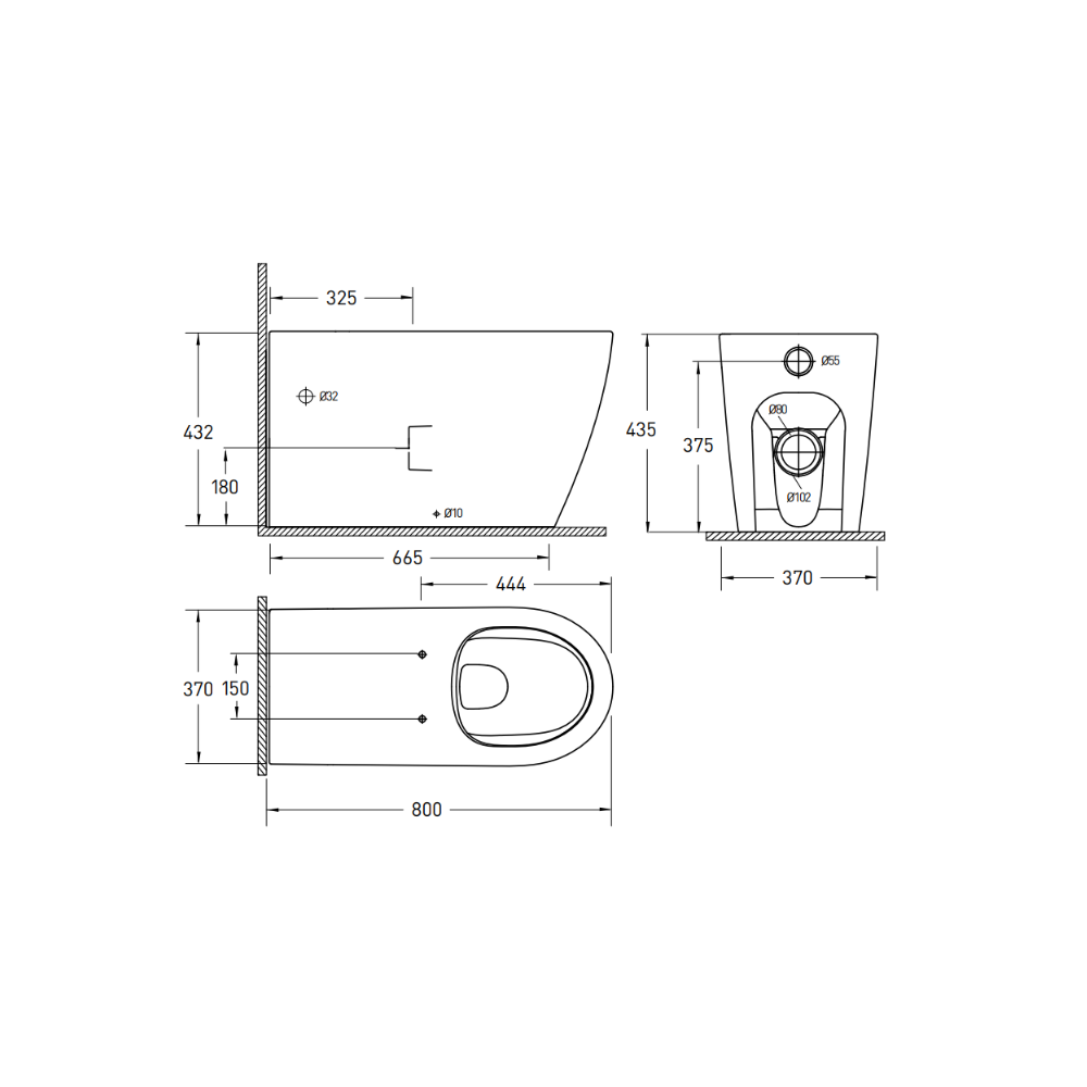 Toilet Pan 800mm AS1428.1 DDA Accessible - Grey Seat - HDC692-HEBTG