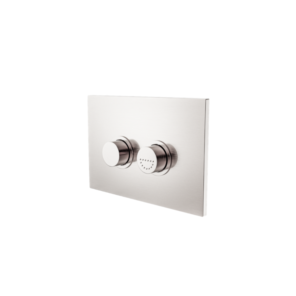 Toilet Raised Flush Button Panel AS1428.1 DDA Pneumatic Brushed Brass Nickel - NRCRPL002BN