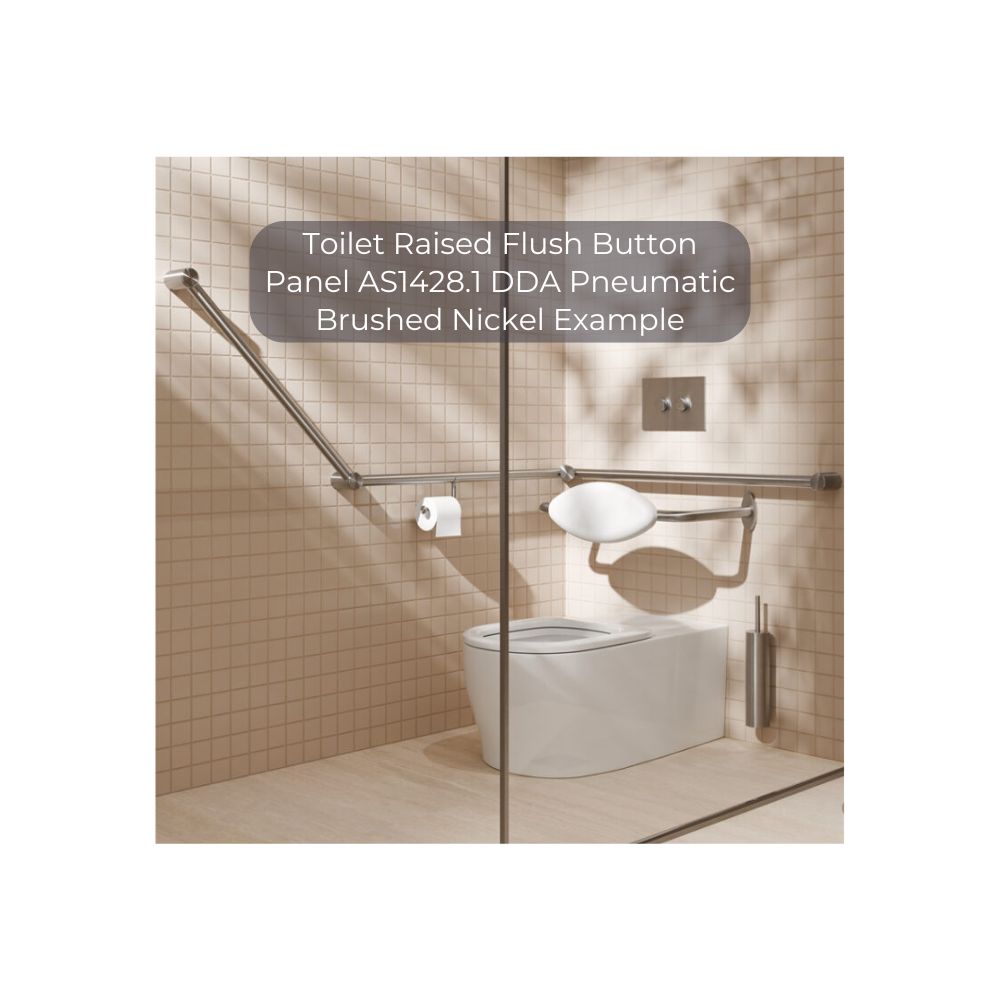 Toilet Raised Flush Button Panel AS1428.1 DDA Accessible Pneumatic for G30035 Cistern Brushed Gold - NRCRPL002BG