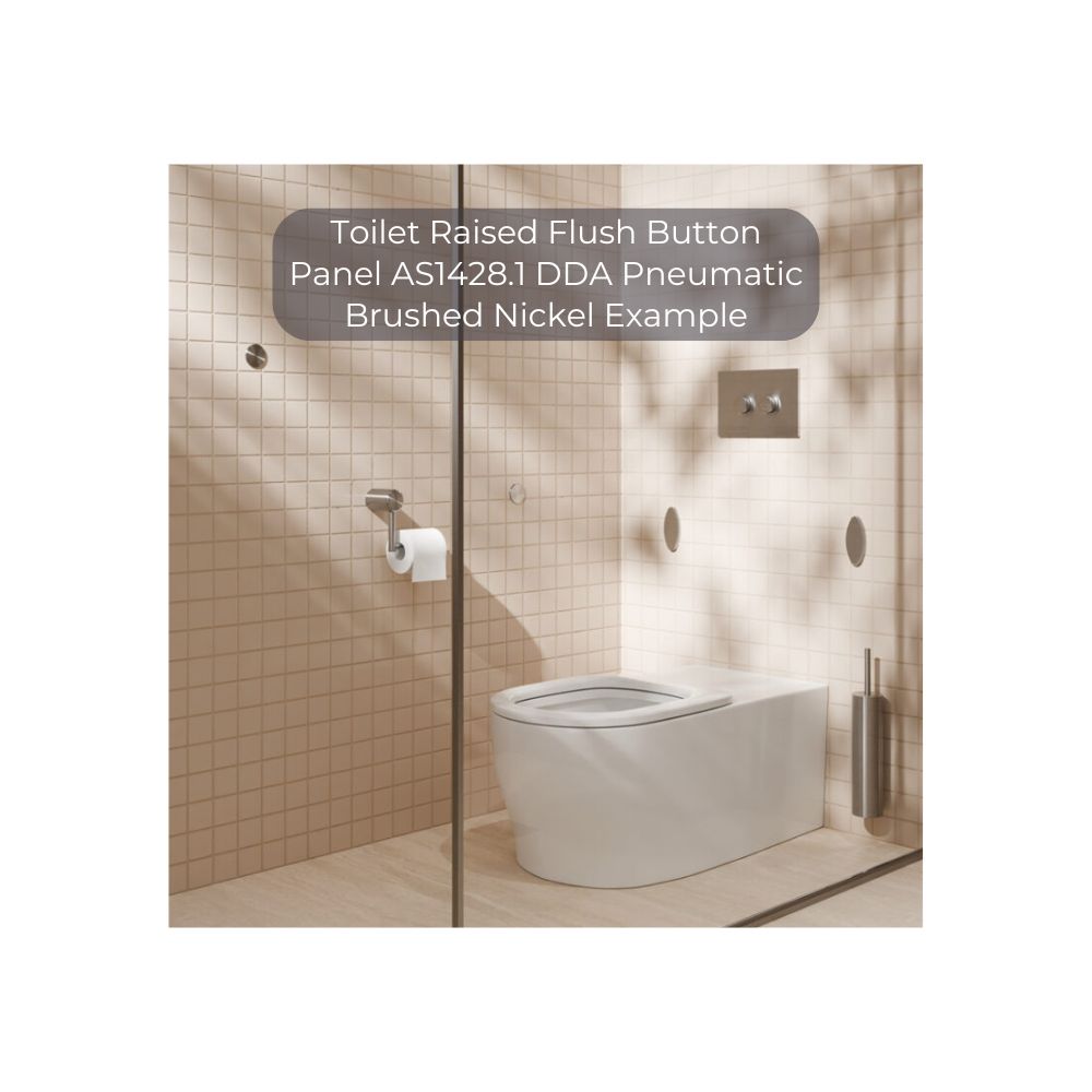 Toilet Raised Flush Button Panel AS1428.1 DDA Accessible Pneumatic for G30035 Cistern Brushed Gold - NRCRPL002BG