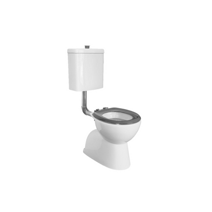 Toilet Suite 800mm Pan AS1428.1 DDA Raised Button Grey Seat and Button - HDC615-HG-583-WGG