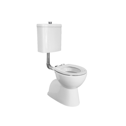 Toilet Suite 800mm Pan AS1428.1 DDA Accessible Raised Chrome Button and White Seat - HDC615-HG-583-WWC