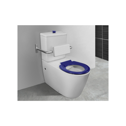Toilet Suite 800mm Pan AS1428.1 DDA Accessible With Raised Blue Button and Seat - Bottom Inlet - HDC692-HEP-800-WBB-B/I