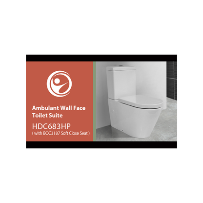 Toilet Suite Care Ambulant Wall Face - HDC683HP + (BOC3187 soft close seat)