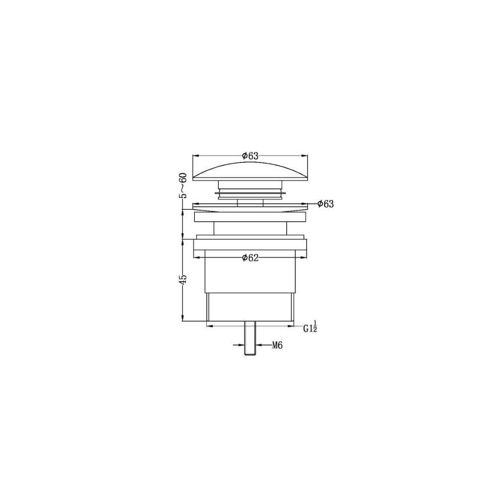 Universal Pop Up Waste Graphite - NRA706GR