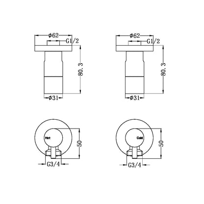 Washing Machine Tap Set Matte Black - NR262109dMB